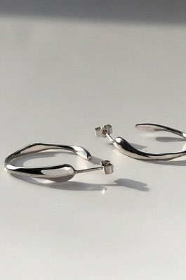 Bar Jewellery Ripple Earrings silver